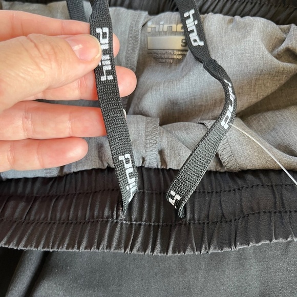 Hind Athletic Shorts Side Pockets Drawstring Elastic Waist Black Gray, Size S - Picture 5 of 7